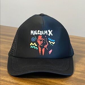 Malcolm X Graphic Black SnapBack Hat